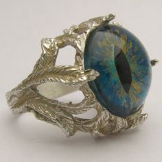 Handmade Sterling Silver Aqua Gothic Dragon Eye Claw by JandSGems, $125.00 Unique Claw-shaped Silver Jewelry, Silver Claw Rings For Gift, Handmade Claw Jewelry As Gift, Unique Silver Jewelry With Round Cut, Unique Round Cut Silver Jewelry, Unique Round Cut Jewelry With Prong Setting, Gothic Dragon, Claw Ring, Dragon Eye