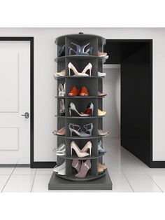 an image of a shoe rack in the corner