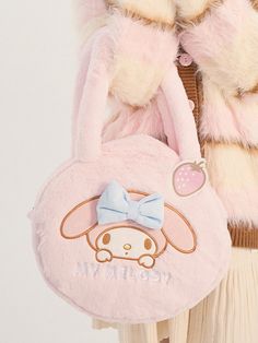 This price is for a bag only, others are not included. Size : 32cm*30cm Bag Details:Zip Closure My Melody Bag, Pink Sanrio, Kawaii Bags, Sanrio My Melody, Pink Round, Vintage Gothic, Bunny Girl, Reasons To Smile, My Melody