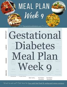 The week 9 gestational diabetes meal plan features exciting flavors, different every day, but with very similar ingredients. Take a load off with this meal plan. #mealplan #gestationaldiabetes #diabetespregnancy #pcospregnancy #lowcarbmealplan Gestational Diet Pregnancy Recipes, Premade Breakfast, Vegetarian Breakfast Casserole, Baby Meals, Pregnancy Diet, Pregnancy Planner, Meal Planning Printable