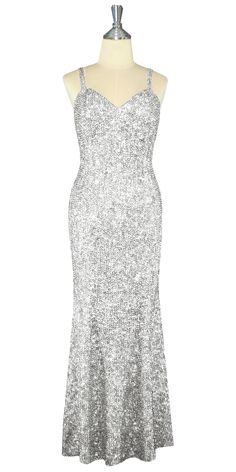 Long Handmade 8mm Cupped Sequin Dress in Hologram Silver. Elegant Glitter Sequin Evening Dress, Elegant Sequin Glitter Evening Dress, Elegant Sequin Dress With Glitter, Elegant White Glitter Dress, Glamorous Metallic Sparkling Sequin Dress, Metallic Sequin Evening Dress, Glamorous White Sequin Dress For Gala, White Sequined Cocktail Evening Dress, Silver Sequin Dress For Cocktail Occasions