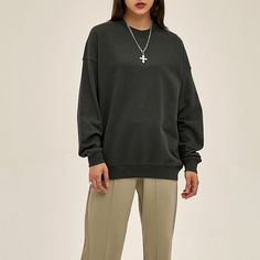 U-009-12 Basic Oversized Plain Sweater, Oversized Basic Plain Sweater, Comfortable Drop Shoulder Winter Tops, Oversized Crew Neck Basic Sweater, Basic Oversized Crew Neck Sweater, Oversized Solid Color Crew Neck Sweater, Trendy Oversized Plain Sweater, Oversized Basic Plain Sweatshirt, Basic Winter Sweater