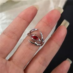 47715606069545 Edgy Halloween Rings For Gift, Grunge Style Rings For Halloween Gift, Harajuku Style Halloween Jewelry Gift, Trendy Red Party Rings, Trendy Red Jewelry For Halloween, Trendy Red Halloween Jewelry, Red Rings For Halloween Gift, Kpop Jewelry, Women Kpop