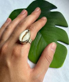 Bali inspired sterling silver shell ring Minimalist Beach Ring Jewelry, Minimalist Beach Jewelry Ring, Ocean-inspired Silver Rings For The Beach, Beach Summer Jewelry Ring, Summer Beach Jewelry Ring, Summer Beach Ring Jewelry, White Shell Rings For The Beach, White Shell Rings For Beach, Elegant Rings For Summer Beach Occasions