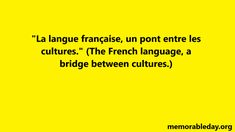 a yellow background with the words'la langue france, un pont entre les culture