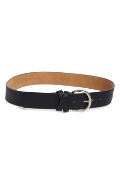 A crossed keeper secures this wide faux leather belt centered with a polished rounded buckle. Polyurethane/metal Imported Faux Leather Belts, Buckle Belt, Suspenders, Belt Buckles, Leather Belt, Nordstrom Rack, Faux Leather, Buckle, Nordstrom