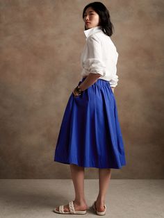 Practical Fashion, New Product, Banana Republic, High Waisted Skirt, Midi Skirt, A Line, Motion, Street Style, High Waisted