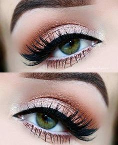 Champagne & Orange Makeup Look Koleksi Makeup, Neutral Eye Makeup, Wedding Hairstyles And Makeup, Red Eye Makeup, Pretty Eye Makeup, Makeup Looks For Green Eyes, Orange Makeup, Makeup Tip