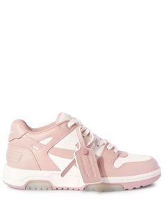 white/pink leather panelled design signature Arrows motif luggage tag logo-print laces perforated toebox front lace-up fastening logo patch at the tongue branded insole ridged rubber sole Due to the dyeing process used, this product must not come into contact with water. Pink Leather Sneakers With Logo, Pink Low-top Sneakers With Logo, Pink High-top Sneakers With Logo, Pink Logo Sneakers For Streetwear, Luxury Pink Leather Sneakers, Luxury Pink Lace-up Custom Sneakers, Pink High-top Sneakers With Perforated Toe Box For Streetwear, Pink Leather Sneakers With Perforations, Pink Lace-up Custom Sneakers With Perforated Toe Box