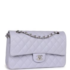 This Medium Classic Double Flap bag is in Lavender caviar leather with silver hardware, front flap with CC turnlock closure, half moon back pocket, interwoven silver tone chain link and light purple leather shoulder/crossbody strap.Delivery 5-8 or 10-15 working days Please note that during high season and Sale period, delivery times may be affected We accept payment with a Credit card, Debit card, or PayPal.Note: Our Items are totally New High quality Brand Inspired Refurbished. Please make sure Elegant Purple Shoulder Bag With Palladium Hardware, Luxury Purple Shoulder Bag With Silver-tone Hardware, Classic Purple Shoulder Bag, Classic Purple Formal Shoulder Bag, Classic Formal Purple Shoulder Bag, Elegant Everyday Lavender Shoulder Bag, Elegant Lavender Formal Bag, Unique Handbag, Chanel Box