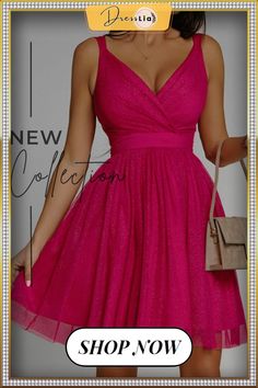 Keep It Fancy Tulle Party Event Mini Dress Glamorous V-neck Dress For Wedding Guest, Elegant V-neck Tulle Mini Dress, Elegant A-line Party Mini Dress, Glamorous A-line Summer Evening Dress, Pink A-line Dress For Party Season, Glamorous Tulle Mini Dress For Party Season, Knee-length Tulle Evening Dress For Party, Glamorous Evening Tulle Dress, Knee-length Tulle Evening Dress