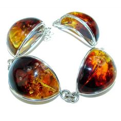 HUGE Beautiful Amber .925 Sterling Silver handcrafted Bracelet - model #31-lip-23-7 Unique Amber Sterling Silver Jewelry, Handmade Spiritual Sterling Silver Bracelets, Unique Design Bracelet Jewelry As A Gift, Unique Design Bracelet Jewelry Gift, Unique Design Bracelet Jewelry For Gifts, Fusion Style Bracelet With Unique Variations As A Gift, Sterling Silver Spiritual Bracelets For Formal Occasions, Formal Spiritual Sterling Silver Bracelets, Spiritual Bracelet With Polished Finish