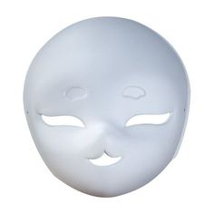 a white mask with two eyes and one nose on it's face, against a white background