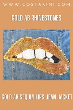 ✨💋 PICTURES DO NOT DO THIS JACKET JUSTICE 💋✨ ✨💋 This is your perfect jacket! Unique and glamorous, make a statement with your sequin Rolling Stones jean jacket and instantly add some flare to any outfit 💋✨ #goldlipsjacket #sequingoldlips #rhinestonegoldlips #goldlips #customapparel #designyourjacket #womensfashion #streetstyle #customstyle Custom Gold AB Sequin Lips Jean Jacket