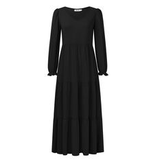 【Soft Women Causal Dress】- Made of soft material(95%polyester 5%spandex), this short/long sleeve flowy dress is suitable to be worn in spring, summer, autumn or styling with coat and boots in winter. 【Flowy Maxi Dress & Tiered Hemline】- Our shift solid dress has flowy hemline. it's very suitable to be worn in windy days in summer. Special tiered design is newest fashion element. This summer casual dress is elegant and flowy. 【V Neck & High Waist & Ruffle Sleeve】- High waist dress can make your b Classic Pencil Dress, Long Sleeve Flowy Dress, Causal Dresses, Ruffle Wedding Dress, Dresses Casual Fall, Womens Shift Dresses, High Waist Dress, Summer Special, Flowy Maxi Dress