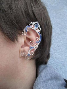 Pair of elven ear cuffs Galactic ghost Handmade Fantasy Wrap Earrings As A Gift, Handmade Elven Earrings For Gift, Handmade Fantasy Wrap Earrings, Handmade Adjustable Elven Jewelry, Elf Ear, Fairy Ears, Elf Ears, Wrap Earrings, Ear Cuffs