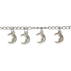 Find the Bead Landing™ Silver Metal Moon Charms, 16mm at Michaels. Pair these unique moon charms with tiny stars or crystals to complete your charm bracelet. Pair these unique moon charms with tiny stars or crystals to complete your charm bracelet. These adorable accents are perfect for crafting personalized necklaces, bracelets, and anklets. Tie them to favor boxes for an interesting presentation. Details: Silver 16 mm bead size Includes 9 charms Moon-shaped Zinc alloy, iron | Silver Metal Moon Baking Decor, Bead Landing, Popular Necklaces, Organization Board, Charms For Bracelets, Tiny Star, Michael Store, Moon Charm, Silver Moon