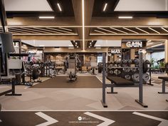 the gym is equipped with all kinds of equipment for people to work out and play