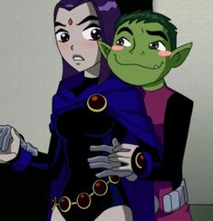 an animated image of two people dressed up as the characters from disney's maleficents