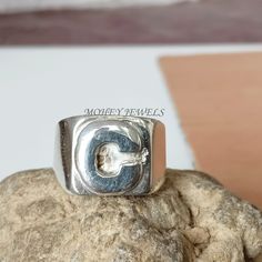 "Description Detail Initial Ring, Letter Ring, Chunky Initial Ring, C Ring, Men's Ring, Alphabet Ring, Personalized Ring, Custom Initial Ring, Name Ring Gift  Style                    ->                  Name Ring Metal                   ->                 925 Sterling Silver  A-B-C-D-E-F-G-H-I-J-K-L-M-N-O-P-Q-R-S-T-U-V-W-X-Y-Z ( ALL APLHABETS AVAILABLE)  Ships Worldwide From India 925 Stamped  All Size Available \" Shipping through fast express way(DHL, INDIA POST, Fedex) NOTE SHIPPING CHART STANDARD SHIPPING - ( 18-25 DAYS TO BE ARRIVED) - $ 3.99 DHL E-COMMERCE SHIPPING - ( 8-12 BUSINESS DAYS TO BE ARRIVED) - $6.99 DHL EXPRESS SHIPPING - ( 6-9 BUSINESS DAYS TO BE ARRIVED) - $22.99 FEDEX EXPRESS SHIPPING - ( 3-5 DAYS TO BE ARRIVED) - $24.99 WE SUGGEST THAT IF YOU WISH TO HAVE YOUR ITEMS I Masc Rings, Metal Clay Rings, Alphabet Ring, Silversmith Rings, Chunky Silver Jewellery, C Ring, Silver Initial Ring, Letter Rings, Vintage Jewelry Rings