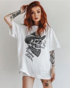 Retro vintage Cowboy Killers Skull Comfort Colors TShirt Cowboy Shirts Women, Edgy Cowboy, Mom Apparel, Tshirt For Women, The Cowboy, Tees For Women, Mom Outfits, Western Cowboy, Vintage Tshirts