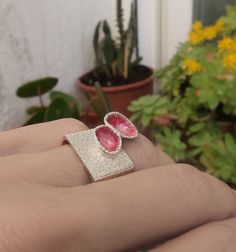 "Handmade Organic Square Ring. This statement ring was made with sterling silver and enamel. All ring has a beautiful texture and small bowls with enamel on the front of the ring, showing a contemporary and organic look. This design jewelry is unique and could be a desired gift for her. Details: Weight: 5.9 g Wide Band: 13 mm = 0.51\" Diameter-size: 6 US Available. Other sizes: Please tell me your ring size and I would make it. Enjoy and thank you for looking! Follow me www.facebook.com/jewelers Unique Open Enamel Ring For Anniversary, Handmade Silver Enamel Ring In Sterling Silver, Handmade Unique Sterling Silver Enamel Ring, Silver Open Enamel Ring, Handmade Sterling Silver Enamel Ring For Anniversary, Silver Enamel Open Ring, Unique Sterling Silver Enamel Ring For Anniversary, Unique Enamel Ring In Sterling Silver For Anniversary, Modern Enamel Ring For Gift