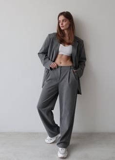 Gray pants for women, Only L size, Men's style trousers, Gray street style pants ■ color: gray ■ material: Outer: 40% Viscose 55% Polyester 5% Elastane ■ style: - comfortable loose fit - two pockets ■ fit: The model is 172cm/ 5′ 8″ tall and wears a size XS ■ the color might be slightly different than in the picture due to the light and screen. Please contact us if you have any questions. We are here to help with whatever we can. Thank You for visiting our shop! Trendy Gray Ankle-length Pants, Gray Trendy Ankle-length Pants, Casual Tailored Gray Bottoms, Tailored Casual Gray Pants, Gray Baggy Straight Pants, Tailored Gray Casual Pants, Gray Baggy Pants For Workwear, Tailored Gray Straight Pants Bottoms, Gray Tailored Straight Pants Bottoms