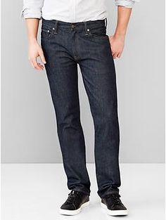 1969 straight fit jeans (dark blue wash) | Gap Gap Classic Jeans For Fall, Fitted Gap Jeans With Five Pockets, Classic Gap Bottoms With Five Pockets, Gap Classic Medium Wash Jeans, Classic Gap Jeans In Medium Wash, Classic Gap Denim Bottoms, Classic Medium Wash Gap Jeans, Classic Mid-rise Jeans By Gap, Gap Classic Dark Wash Jeans