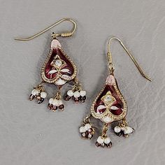 I just added a new item to eBay, Chandelier Pierced Earrings Meenakari Lac Purple Teardrop Dangle Gold Tone 1.5"! #eBay #eBaySeller Traditional Pearl Drop Dangle Beaded Earrings, Traditional Pearl Drop Beaded Dangle Earrings, Traditional Teardrop Jewelry With Dangling Beads, Traditional Teardrop Pearl Drop Danglers, Traditional Teardrop Earrings As A Gift, Traditional Teardrop Earrings For Gift, Enamel Teardrop Jewelry With Matching Earrings, Metal Teardrop Danglers, Traditional Teardrop Chandelier Earrings With Dangling Beads