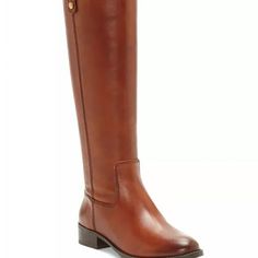 Color: Cognac Size: 6.5 Round Toe Studded Pull Tab Leather Upper Msrp: $180.00 New In Box Fall Riding Boots, Stylish Fall Boots, Tan Riding Boots, Wide Calf Riding Boots, Cognac Boots, Equestrian Boots, Black Boots Tall, Tall Leather Boots, Leather Riding Boots