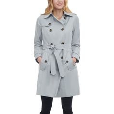 Gigi 2023, London Fog Trench Coat, Blue Belt, Double Breasted Trench Coat, London Fog, Petite Size, Outerwear Women, Jacket Style, Double Breasted