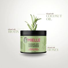 MIELLE ROSEMARY MINT STRENGTHENING HAIR MASQUE 12OZ Developed to meet your hair’s greatest needs Made with certified organic ingredients Infused with biotin Mielle Rosemary Mint, Restore Hair Health, Humulus Lupulus, Mielle Organics, Strengthening Hair, Mint Hair, Hair Masque, Essential Oils For Hair, Rosemary Mint