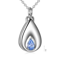 925 silver urn jewelry Teardrop Urn Topaz Stone Urn Jewelry, Topaz Stone, Metal Color, Topaz, 925 Silver, Color White, Cable, White Gold, Necklaces