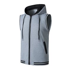 Style: Fashion Collar: Hooded Sleeve Length: Sleeveless Material: Polyester,Polyurethane Fabric Stretch: Slight Stretch Season: Spring,Summer Package Contents: 1 x T-shirt Casual Hooded Workout Vest, Casual Hooded Tank Top For Sports, Stretch Sleeveless Outdoor Tops, Stretch Sleeveless Tops For Outdoor, Hooded Athleisure Vest For Sports, Gray Cotton Workout Vest, Athleisure Hooded Sports Vest, Sporty Stretch Hooded Vest, Black Hooded Sports Vest