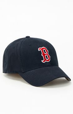 the boston red sox'47 clean - up cap is shown in navy blue and features an embroidered logo