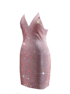 Rhinestone see through sparkling dress. SIZE Bust: 31-43” Waist: 31-39” Length:32” Pink Embellished Sequin Dress For Prom Season, Glamorous Sparkling Summer Bodycon Dress, Glamorous Pink Bodycon Cocktail Dress, Pink Sequined Bodycon Dress For Evening, Fitted Sparkling Pink Mini Dress, Summer Sequin Dress With Rhinestones, Glamorous Summer Bodycon Dress With Rhinestones, Pink Embellished V-neck Sequin Dress, Elegant Pink Sequined Bodycon Dress