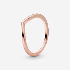 Polished Wishbone Ring | Rose gold plated | Pandora US Pandora Stackable Rings, Pandora Rose Gold, Wishbone Ring, Pandora Rose, Pandora Rings, Jewellery Uk, Ring Size Guide, Favorite Rings, Pandora Jewelry