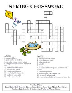 a crossword puzzle with birds on it