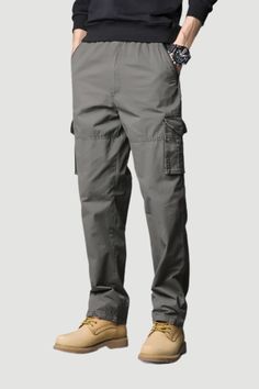 Waist Type: MID Thickness: Midweight Style: Normcore/Minimalist Pant Style: Cargo Pants Material: Cotton Length: Full Length Item Type: Full Length Gender: MEN Front Style: Flat Fit Type: Regular Fabric Type: Broadcloth Decoration: Pockets Closure Type: Elastic Waist Applicable Season: Spring and Autumn Applicable Scene: Casual Gray Cargo Pants For Outdoor Activities, Baggy Gray Outdoor Pants, Gray Baggy Cargo Pants For Outdoor, Baggy Gray Pants For Outdoor, Gray Cotton Pants For Outdoor, Gray Bottoms With Pockets For Outdoor Activities, Gray Cotton Outdoor Pants, Gray Cotton Cargo Pants For Outdoor, Gray Pants With Pockets For Outdoor