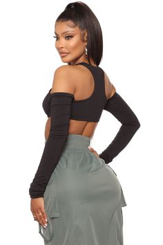 Available In Black. Long Sleeve Off Shoulder Cut Out Detail Underwire Cropped Stretch 92% Polyester 8% Spandex Imported | No Photos Cut Out Top in Black size Small by Fashion Nova Solid Color Club Tops In Elastane, Versatile Black Stretch Crop Top, Stretch Seamless Crop Top For Club, Seamless Stretch Crop Top For Club, Solid Stretch Crop Top For Club, Versatile High Stretch Black Crop Top, Stretch Athleisure Crop Top For Night Out, Stretch Elastane Crop Top For Club, High Stretch Athleisure Tops For Night Out