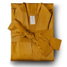 Kimono Antique Gold - Yellow Cotton Dressing Gown + Complimentary Gift Wrapping  Welcome our luxury, super soft and made from natural cotton sateen kimono! It is our newest addition to our Autumn Collection 2024.  The robe kimono is cut for a relaxed fit, ensuring it looks flattering on many body shapes. It features generous kimono proportions and is fastened with a sateen sash tie.   The premium long-fiber cotton sateen with a TC300 weaving density is designed for durability. Cotton sateen is a Womens Dressing Gown, Cotton Dressing Gown, Summer Color Palette, Brand Magazine, Summer Colors, Independent Designers Fashion, Natural Cotton, Inspirational Gifts, Body Shapes