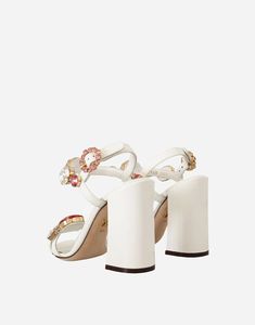 Elegant and modern, these Keira silver-tone sandals from Dolce & Gabbana are crystal embellished With slim buckle ankle straps, this open-toe pair features rose print across the footbed a stiletto heel for touch of femininity. Ankle Strap Sandals Heels, Embellished Sandals, Heels Sandals, Leather Logo, Ankle Strap Heels, Ankle Straps, Rose Print, Shoe Size Chart, Black Crystals