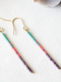 Purple Beaded Earrings, Pink Beaded Earrings, Gold Bead Earrings, Purple Beaded, Western Earrings, Earrings Purple, Earrings Beaded, Earrings Pink, Earrings Minimalist