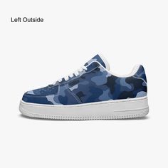 Blue Camo Vegan Leather Shoes, Navy Camouflage Men Women Sneakers Whit – Starcove Fashion Streetwear Low-top Canvas Shoes With Speckled Midsole, White Sole Slip-on Custom Sneakers For Streetwear, Camouflage Lace-up Sneakers For Streetwear, Custom Slip-on Sneakers For Streetwear With Speckled Midsole, Low-top Camouflage Sneakers With Rubber Sole, Camouflage Low-top Sneakers For Outdoor, Outdoor Camouflage Low-top Sneakers, Low-top Camouflage Sneakers For Outdoor, Camouflage Round Toe Sneakers For Streetwear