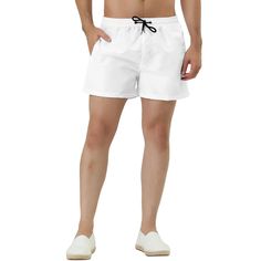 These solid color beach shorts are the ultimate in comfort and style. Made of lightweight and breathable fabric, they keep you comfortable on the summer days. The solid color design is simple and elegant, making them versatile enough to be paired with any shirt or vest. Whether you're swimming, surfing, beach volleyball, or any other sport, or at home, you can wear these stylish shorts. Solid Color Beachwear Shorts For Summer, Summer Beachwear Shorts In Solid Color, Solid Color Summer Beachwear Shorts, Solid Color Relaxed Fit Swim Trunks For Beach Season, Solid Color Summer Beach Bottoms, Relaxed Fit Solid Shorts For Vacation, Summer Swim Trunks With Drawstring, Casual Solid Swim Trunks For Beach Season, Beach Athletic Shorts With Pockets And Relaxed Fit