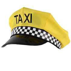 Taxi Hat, Halloween Gate, Paleolithic Art, Yellow Taxi Cab, Yellow Taxi, Black White Checkered, Cab Driver, Christmas Float, Halloween Queen