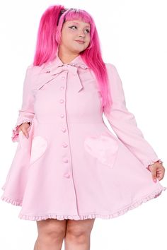 Wonderland Bunny Coat - Pink | My Violet Poofy Dress, Latest Obsession, Wardrobe Accessories, Blonde Model, Bunny Ears, Petticoat, Black Coat, Stretchy Material, Bodice