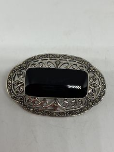 Vintage Pin Marcasite 925 Sterling Silver Brooch Vintage brooch All 925 sterling silver Genuine Marcasite and black onyx About 2 inch All jewelry is shipped free in the US in a nice gift box. Check out our over a THOUSAND great reviews Engraving is $4 per letter and is not always perfect depending on the piece. It can take a few days if the jeweler is busy. This is payable to Paypal Judithsltd@gmail.com Antique Black Brooch For Gift, Victorian Black Brooches As Gift, Victorian Black Brooches For Gifts, Victorian Style Black Brooches For Gifts, Vintage Black Brooch For Anniversary, Vintage Black Brooches For Anniversary, Elegant Black Anniversary Brooch, Real Turquoise, Sterling Silver Brooch