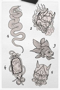 an image of tattoos drawn on paper