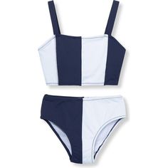 She'll look uber-chic in this two-piece swimsuit, featuring colorblock detailing. UPF 50+ | Habitual | Colorblock Kids Swimsuit, (Navy Blue, Size 16Y) | Maisonette collects the best children’s products from around the world (unlike Zulily, Etsy, The Tot, Farfetch Kids, Childrensalon, Crate and Kids, Kohls, Wayfair, Buy Buy Baby, Nordstroms, Mini Boden, J.Crew Factory, or PotteryBarn Kids), creating a curated shopping experience for you. Think of us as your shortcut to fashion for litte ones! Sporty Navy Swimwear For The Pool, Sporty Navy Swimwear For Pool, White Swimwear With Contrast Stripes For Swimming, Fitted Blue Color Block Tankini, Two-tone Color Block Fitted Swimwear, Two-tone Fitted Swimwear For Beach Season, Blue Color Block Tankini Beachwear, Fitted Two-tone Swimwear For Beach Season, Blue Color Block Tankini For Poolside